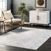 Machine Washable Light Grey Diamond Area Rug 120x180 cm