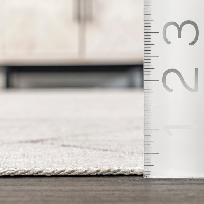 Machine Washable Light Grey Diamond Area Rug 120x180 cm