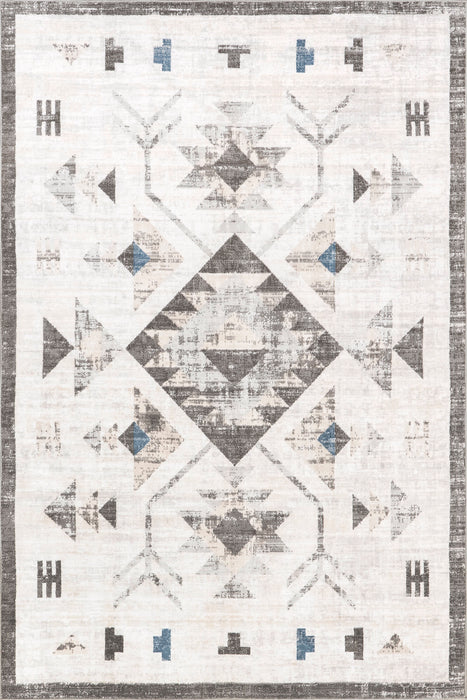Machine Washable Light Grey Faded Rug 140x200 cm