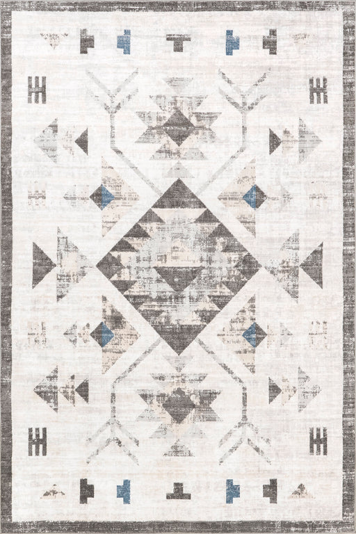 Machine Washable Light Grey Faded Rug 140x200 cm