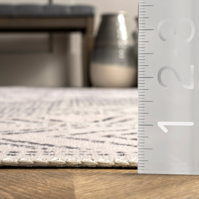 Machine Washable Light Grey Medallion Area Rug 120x180 cm