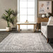 Machine Washable Light Grey Nordic Rug for Home Decor