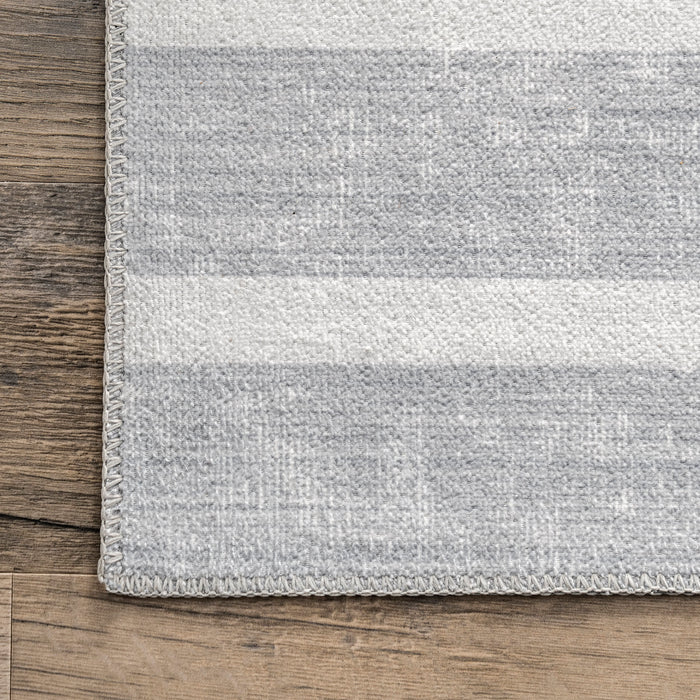 Machine Washable Light Grey Starfish Area Rug