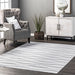 Machine Washable Light Grey Waves Area Rug 130x180 cm
