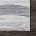Machine Washable Light Grey Waves Area Rug 130x180 cm
