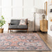 Machine Washable Medallion Area Rug in Rust