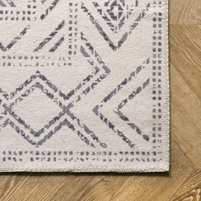 Machine Washable Medallion Rug 120x180 cm Light Grey