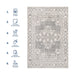 Machine Washable Medallion Rug 120x180 cm Light Grey