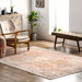 Machine Washable Medallion Rug in Light Rust Color 140x200 cm