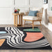 Machine Washable Navy Geode Shapes Area Rug 120x180 cm