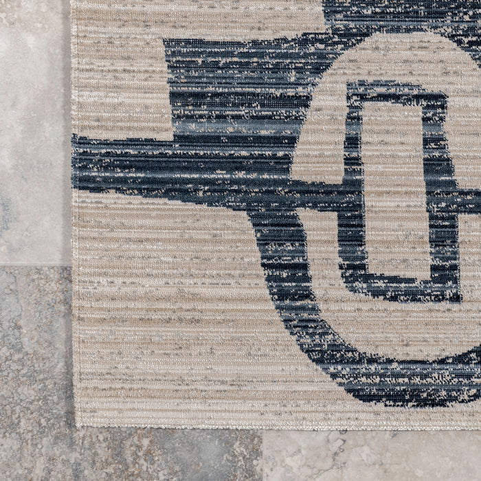Machine Washable Navy Indoor Outdoor Area Rug