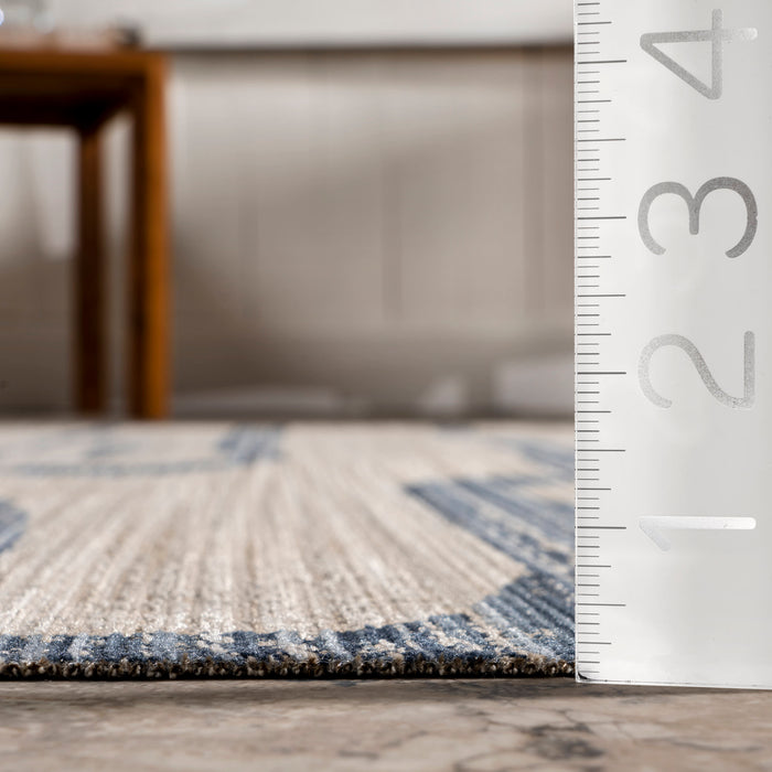 Machine Washable Navy Indoor Outdoor Area Rug