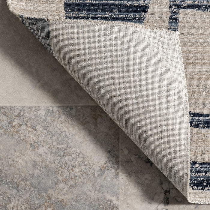 Machine Washable Navy Indoor Outdoor Area Rug