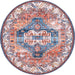 Machine Washable Oriental Medallion Rug in Rust Color