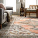 Machine Washable Peach Medallion Area Rug 140x200 cm