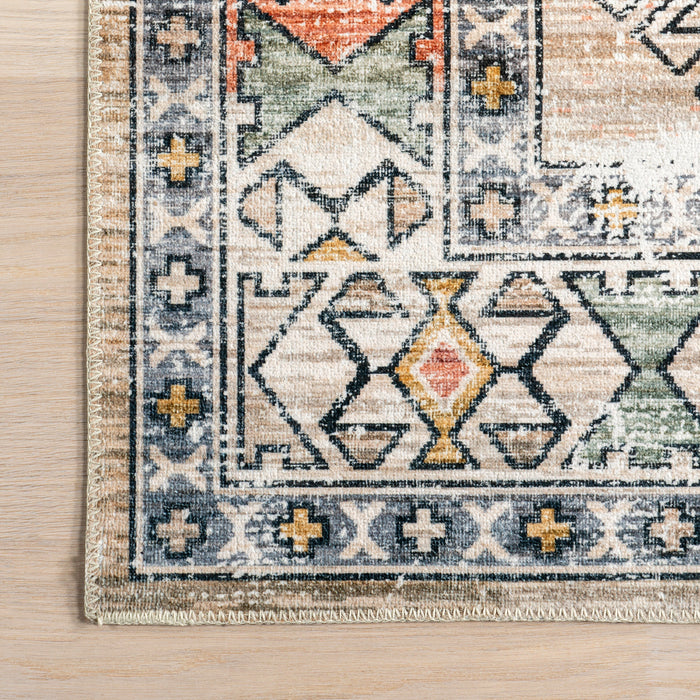 Machine Washable Peach Rug for Busy Households