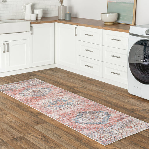 Machine Washable Persian Rug In Brick Color 160x230 cm