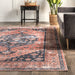 Machine Washable Persian Rug in Brick Color