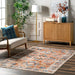 Machine Washable Persian Rug in Rust Color