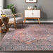 Machine Washable Rust Area Rug For Home Décor