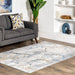 Machine Washable Splatter Area Rug in Light Beige