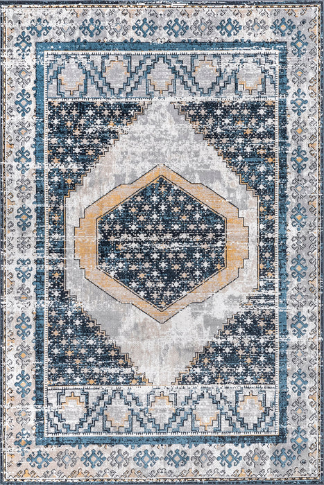 Machine Washable Starry Night Area Rug in Blue 140 x 200 cm