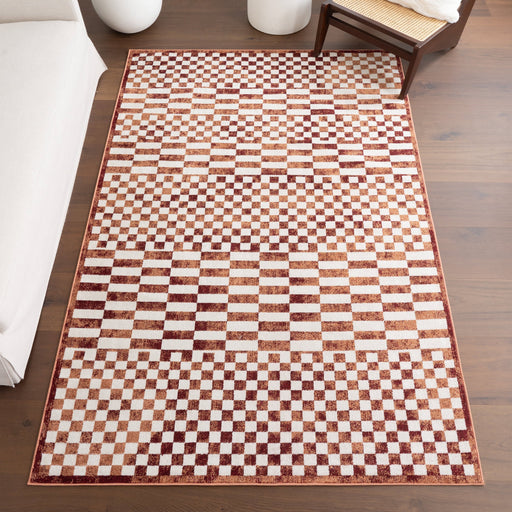 Machine Washable Tiled Rug 90x150 cm - Brick Design