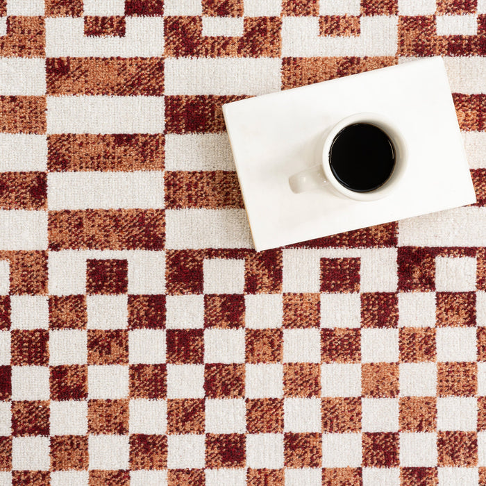 Machine Washable Tiled Rug 90x150 cm - Brick Design