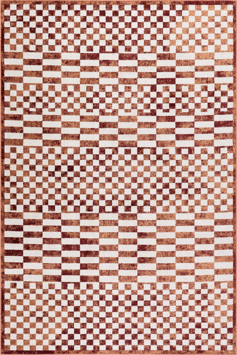 Machine Washable Tiled Rug 90x150 cm - Brick Design