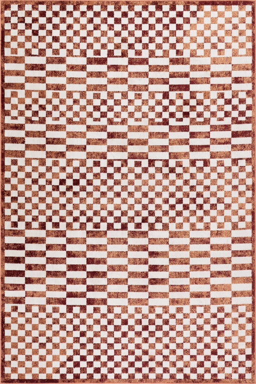 Machine Washable Tiled Rug 90x150 cm - Brick Design