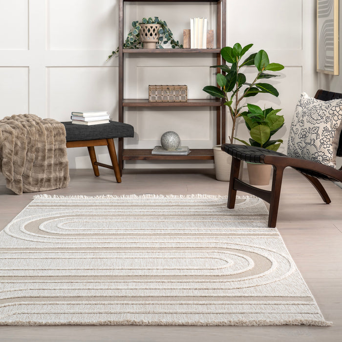 Mackenzie Ivory Abstract Area Rug 160x230 cm