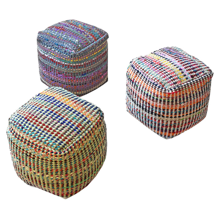 Madrid Pouf Handmade From Recycled Cotton Fabric