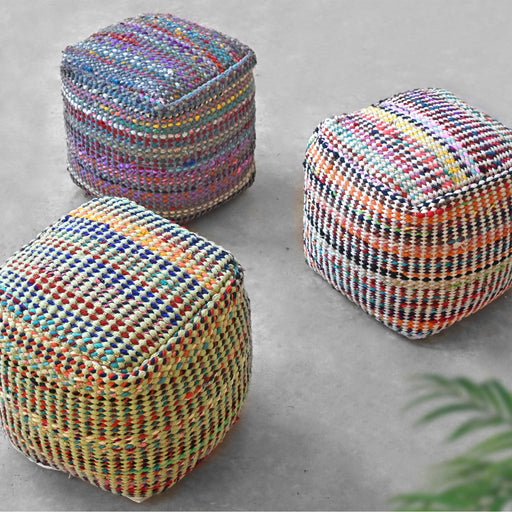 Madrid Pouf Handmade From Recycled Cotton Fabric