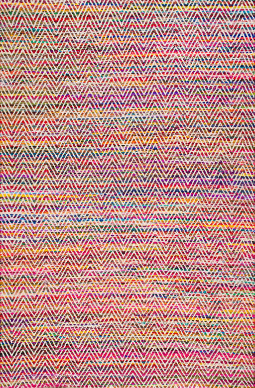 Magenta Chevron Area Rug 150x240 cm Hand-Woven Design