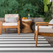 Magnolia Grey Striped Indoor Outdoor Area Rug 152 cm