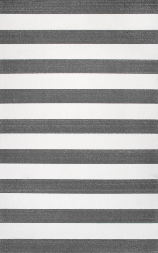 Magnolia Grey Striped Indoor Outdoor Area Rug 152 cm