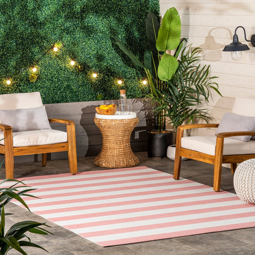 Magnolia Striped Area Rug for Indoor and Outdoor Use