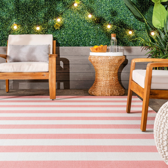 Magnolia Striped Area Rug for Indoor and Outdoor Use