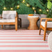 Magnolia Striped Area Rug for Indoor and Outdoor Use