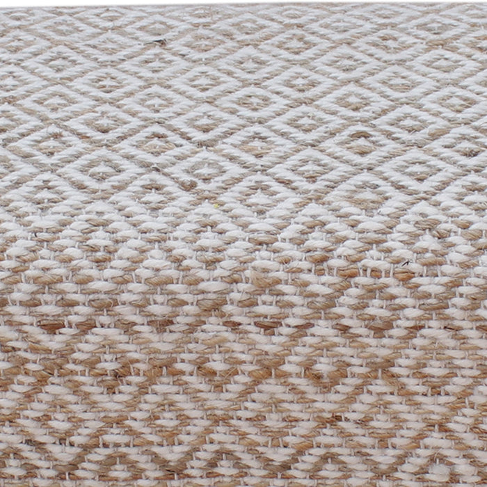 Malak Hand Woven Jute Wool Polyester Bench for Living Space