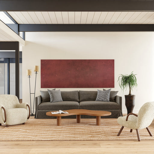 Mana Abstract Beige Wool Area Rug 152x244 cm