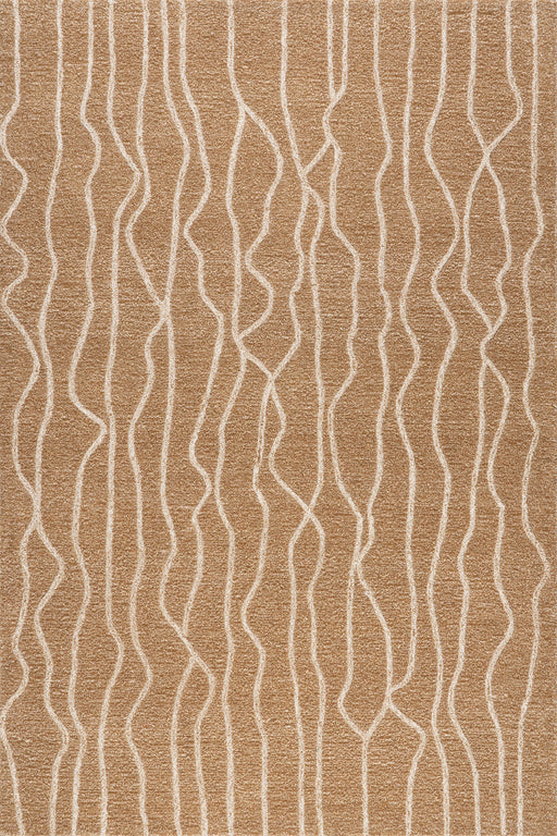 Mana Abstract Beige Wool Area Rug 152x244 cm