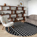 Mandia Charcoal Striped Wool Area Rug
