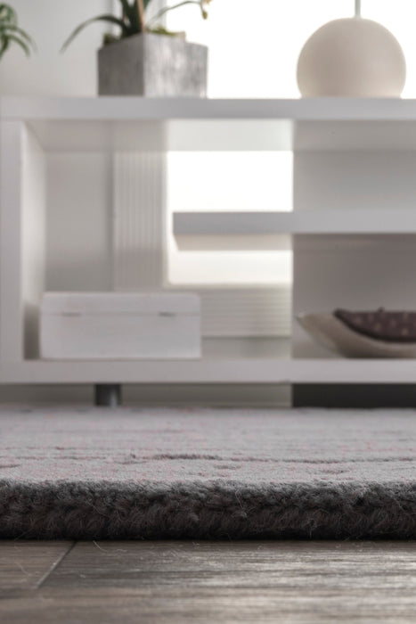 Mandia Grey Striped Wool Area Rug 152 x 244 cm