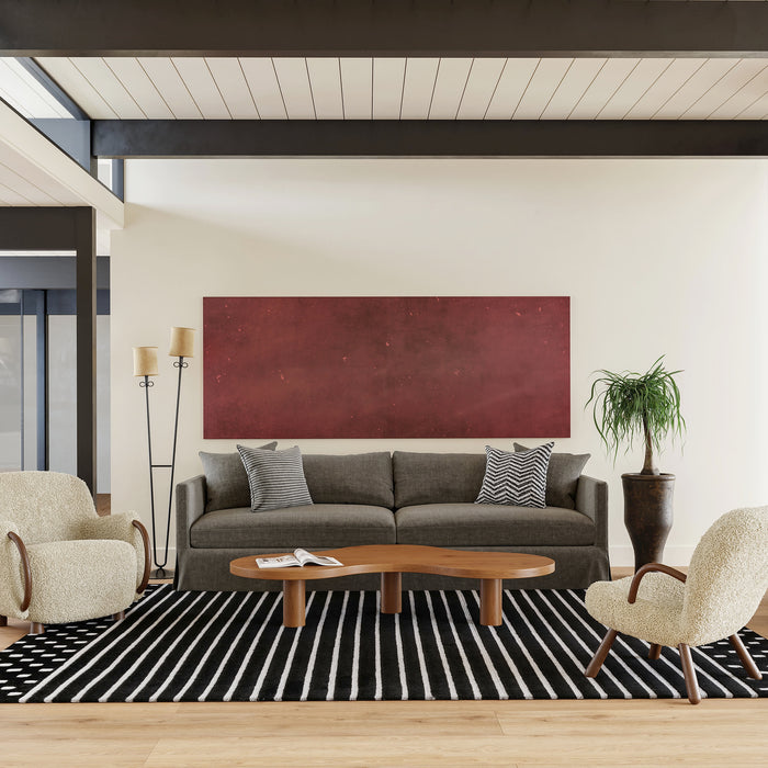 Mandia Striped Charcoal Wool Area Rug 150x240 cm