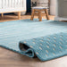 Tappeto Mandia in lana a righe Baby Blue 170x240 cm