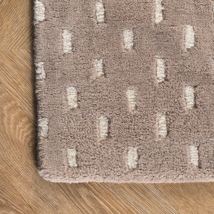Mandia Wool Striped Area Rug in Taupe 150x240 cm