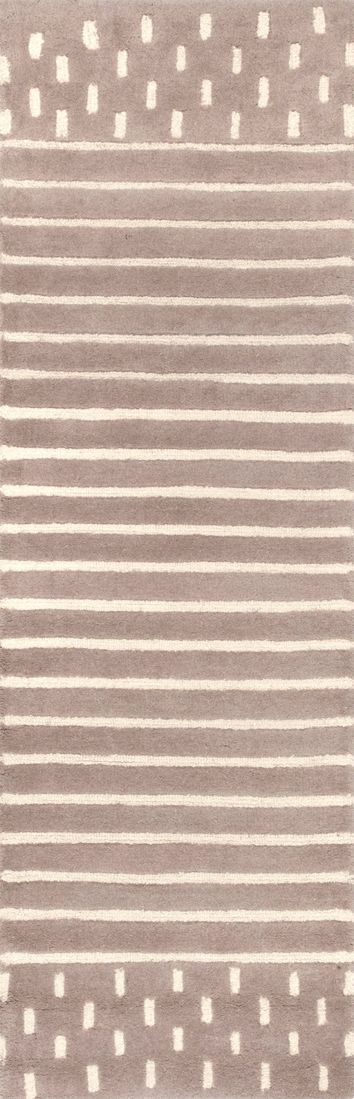 Mandia Wool Striped Area Rug in Taupe 150x240 cm