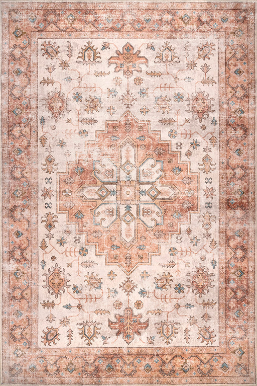 Mara Medallion Machine Washable Rug 120x180 cm Peach