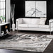 Marble Area Rug in Grey for Contemporary Home Decor